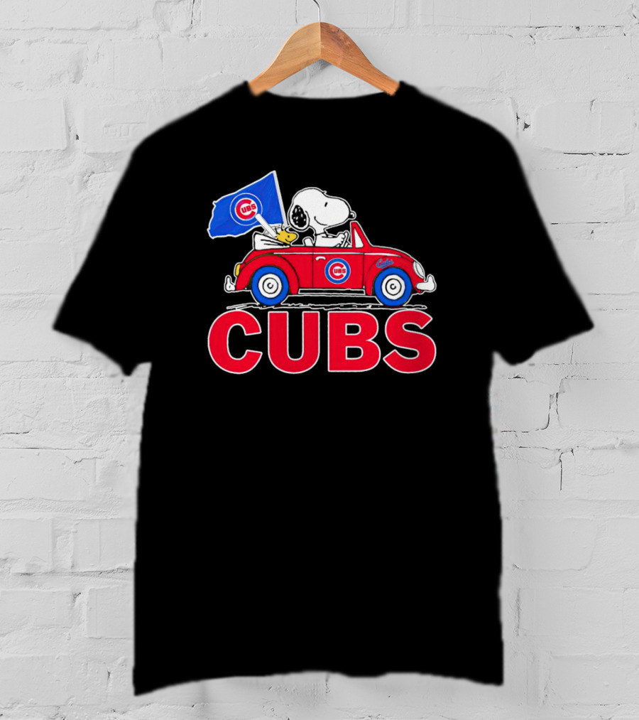 Snoopy Woodstock Chicago Cubs Car Adventure T-Shirt