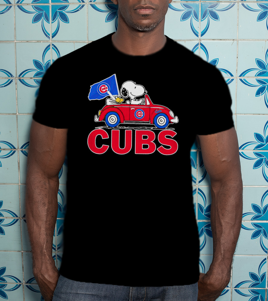 Snoopy Woodstock Chicago Cubs Car Adventure T-Shirt
