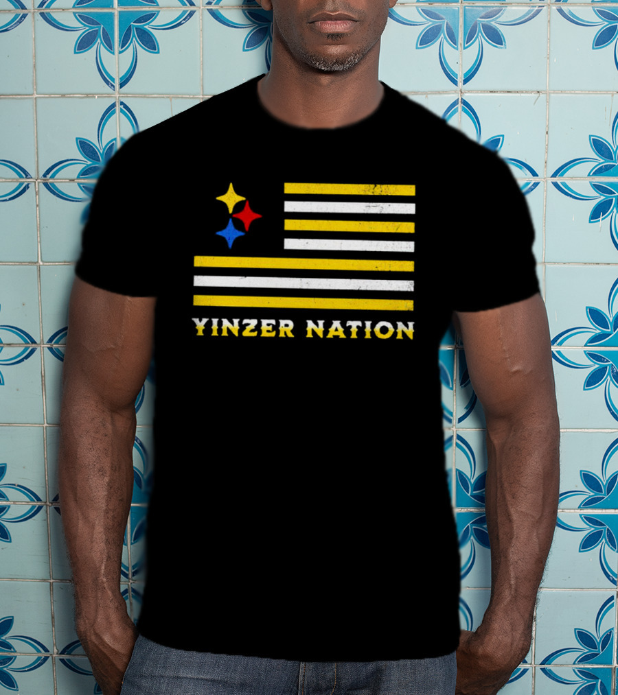 Yinzer Nation Steelers Flag T-Shirt