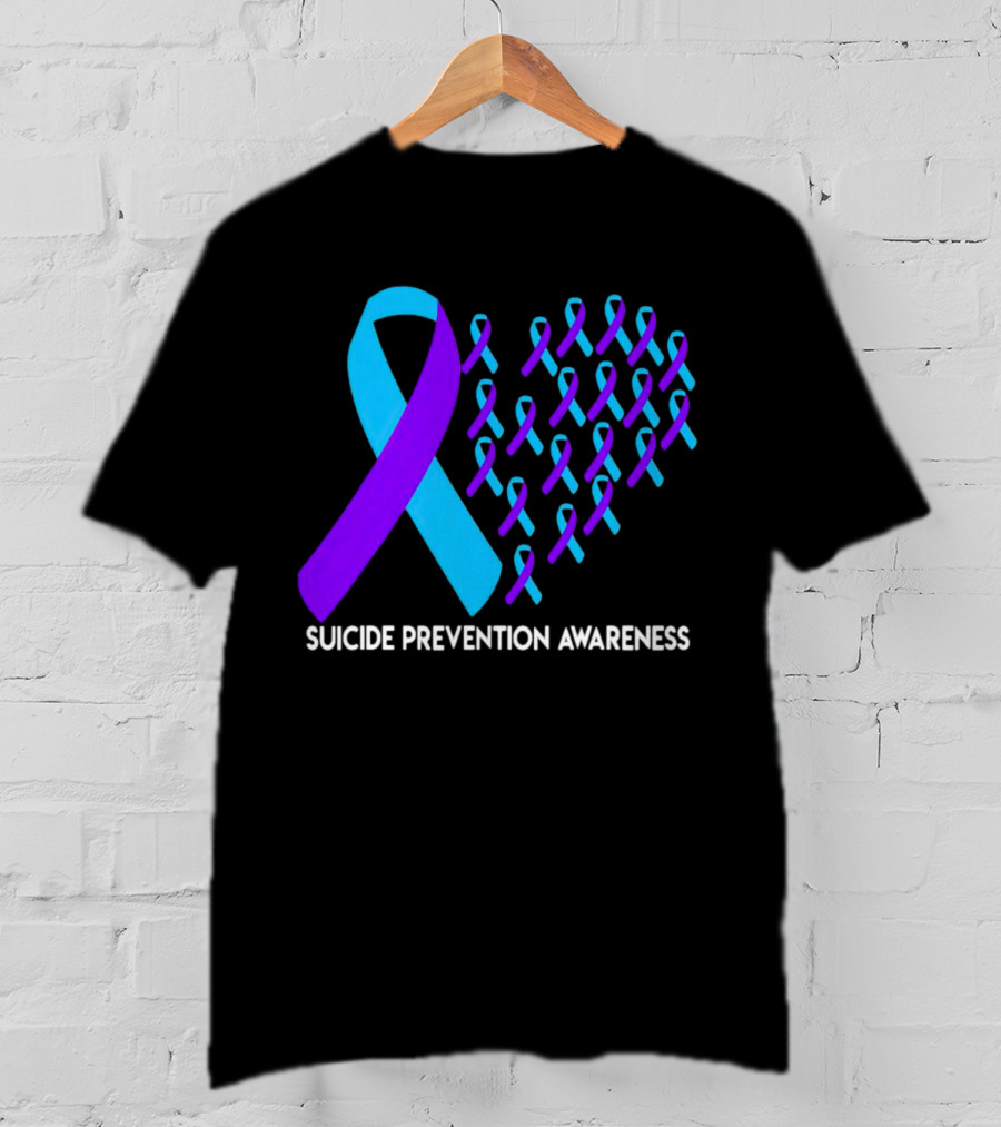 Suicide Prevention Awareness Ribbon Heart T-Shirt