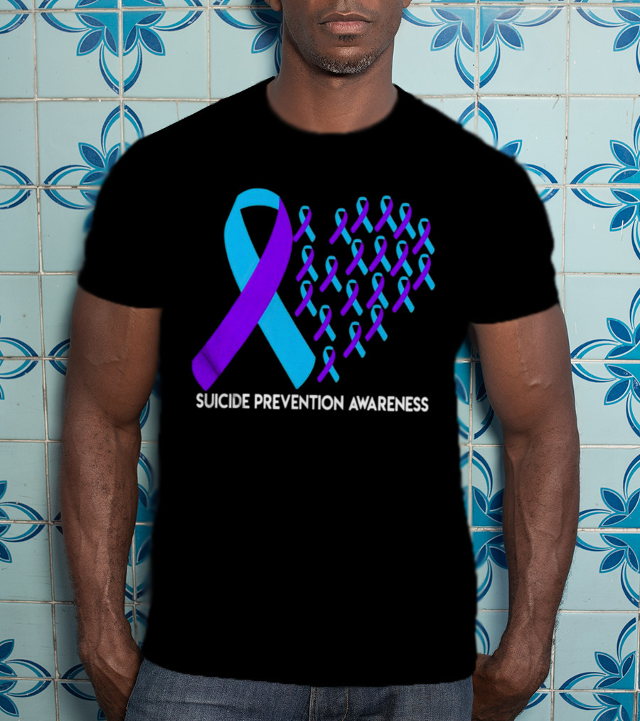 Suicide Prevention Awareness Ribbon Heart T-Shirt