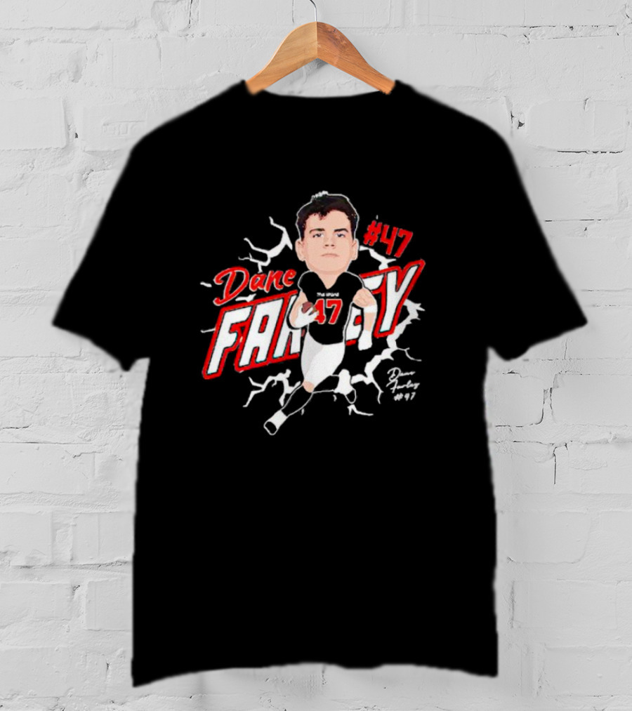 Dane Farley #47 The Undefeated Caricature Signature T-Shirt