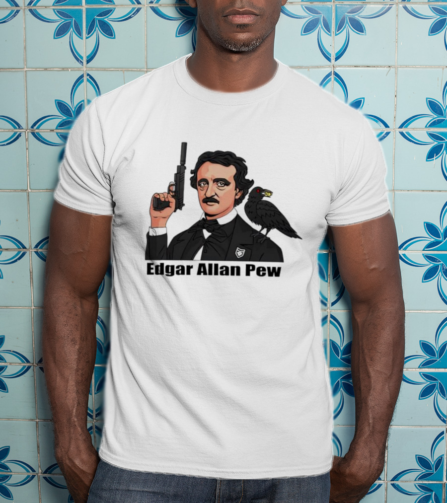 Edgar Allan Pew Raven Gun T-Shirt