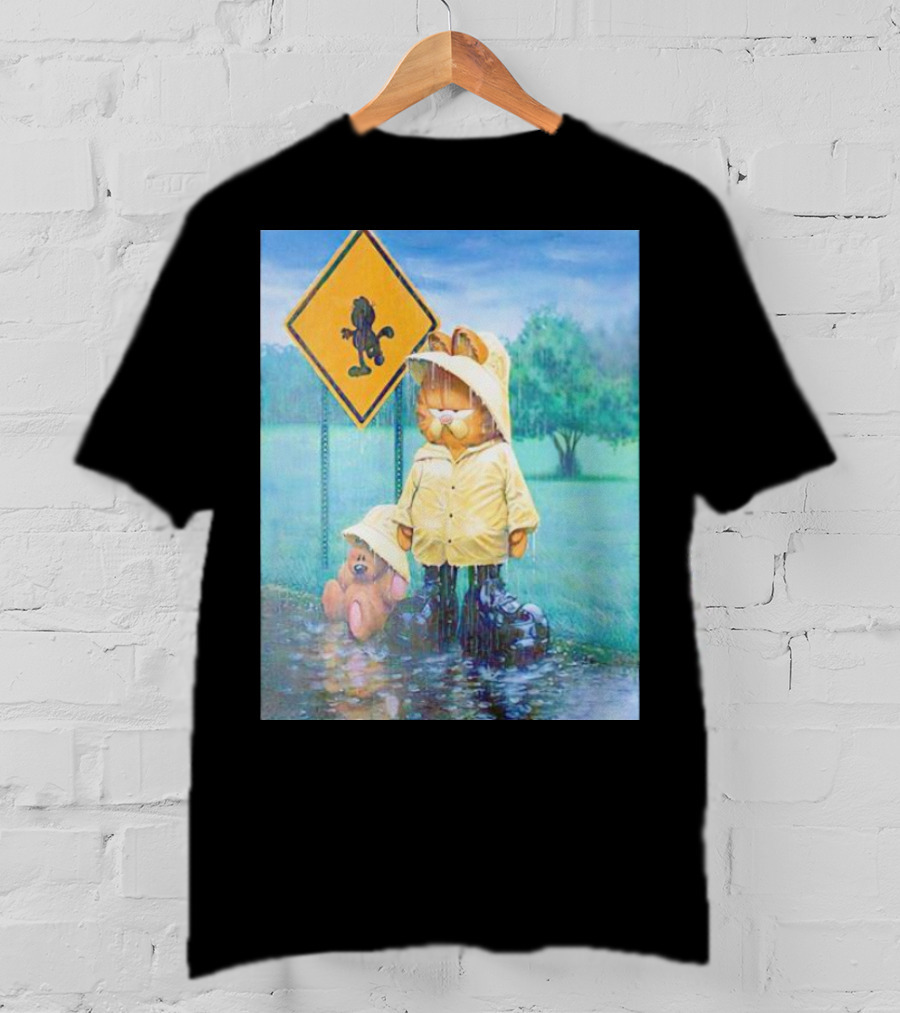Garfield Rainy Day Yellow Jacket Relaxation T-Shirt