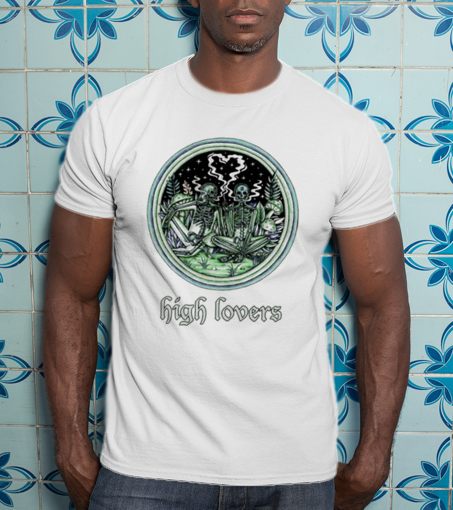 High Lovers Skeleton Forest Night Sky T-Shirt