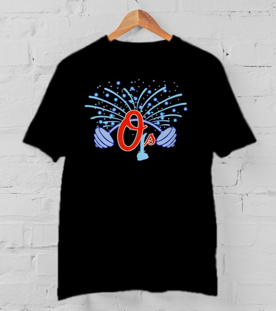 Orioles Barbell O's Fireworks T-Shirt