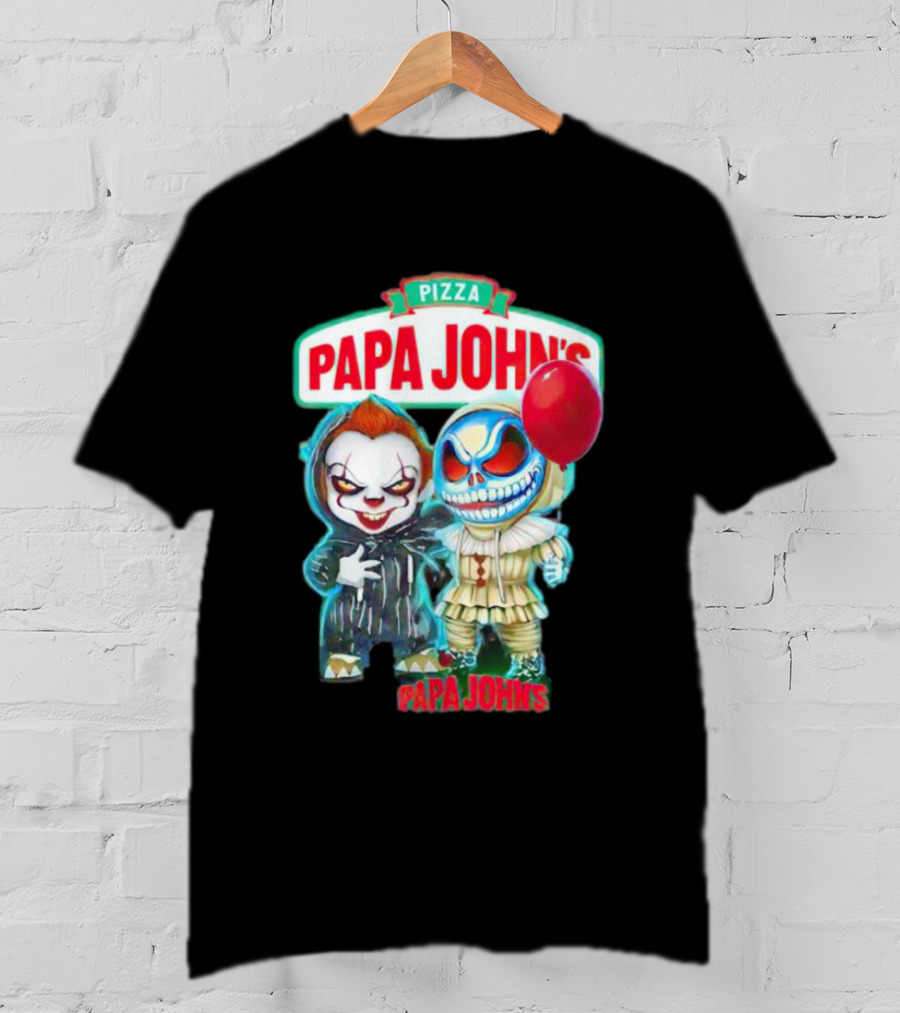 Papa John’s Pennywise Jack Skellington Halloween Pizza Balloon T-Shirt