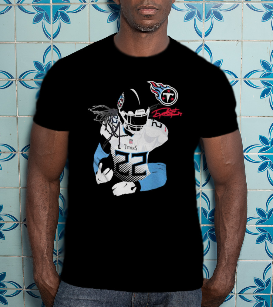 Tennessee Titans Derrick Henry 22 Signature NFL Football Player T-Shirt