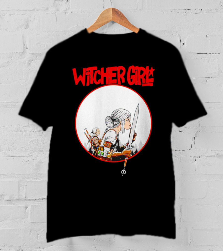 Witcher Girl Sword Arts Iconic Fantasy Character Scene T-Shirt