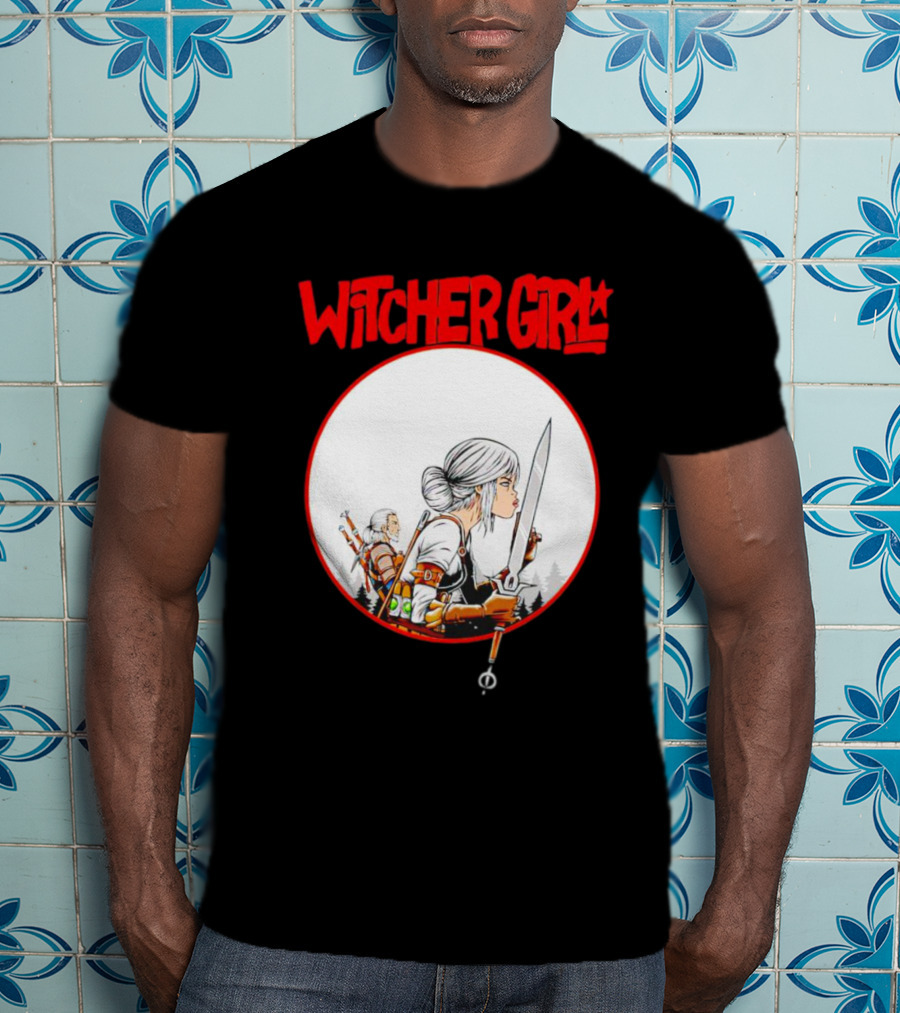 Witcher Girl Sword Arts Iconic Fantasy Character Scene T-Shirt