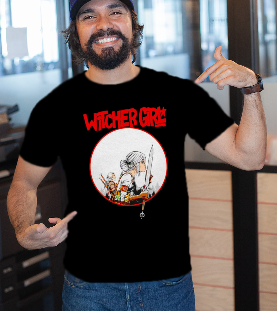 Witcher Girl Sword Arts Iconic Fantasy Character Scene T-Shirt