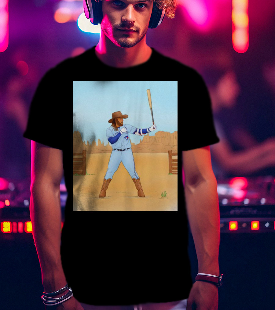 Blue Jays Vladimir Guerrero Jr. Cowboy Desert Baseball Scene T-Shirt