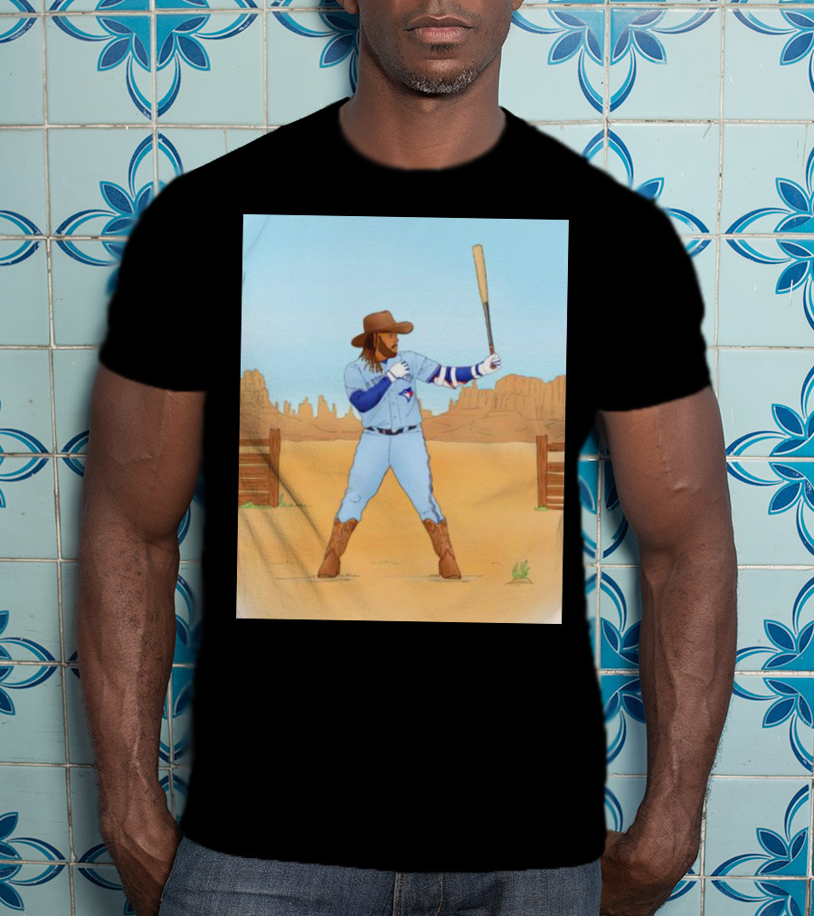 Blue Jays Vladimir Guerrero Jr. Cowboy Desert Baseball Scene T-Shirt