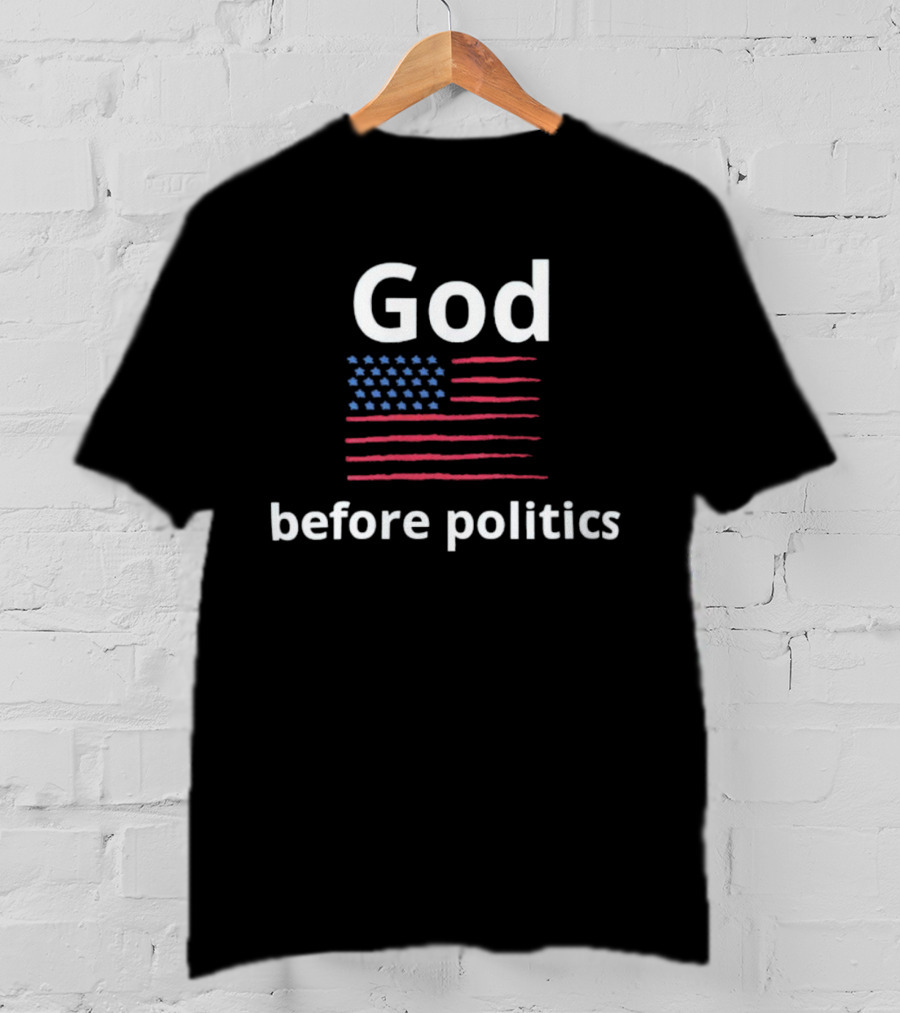 God Before Politics USA Flag T-Shirt