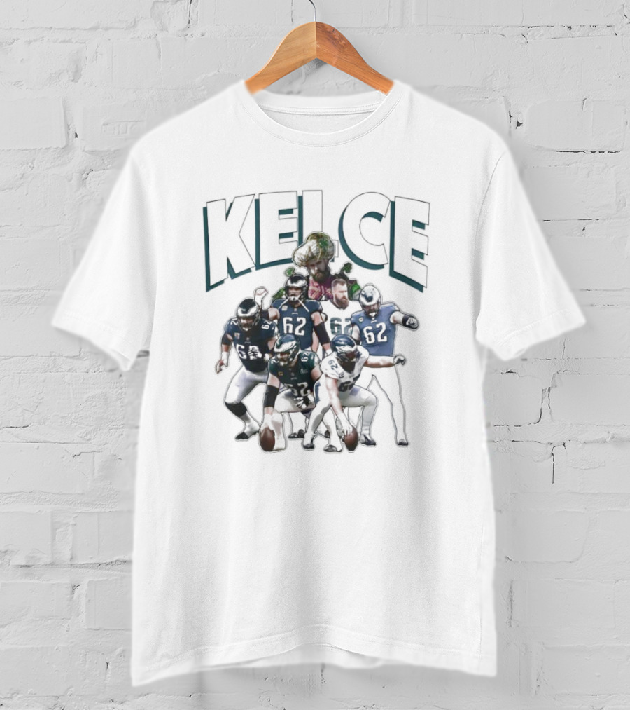 Kelce 62 Philadelphia Eagles Collage T-Shirt