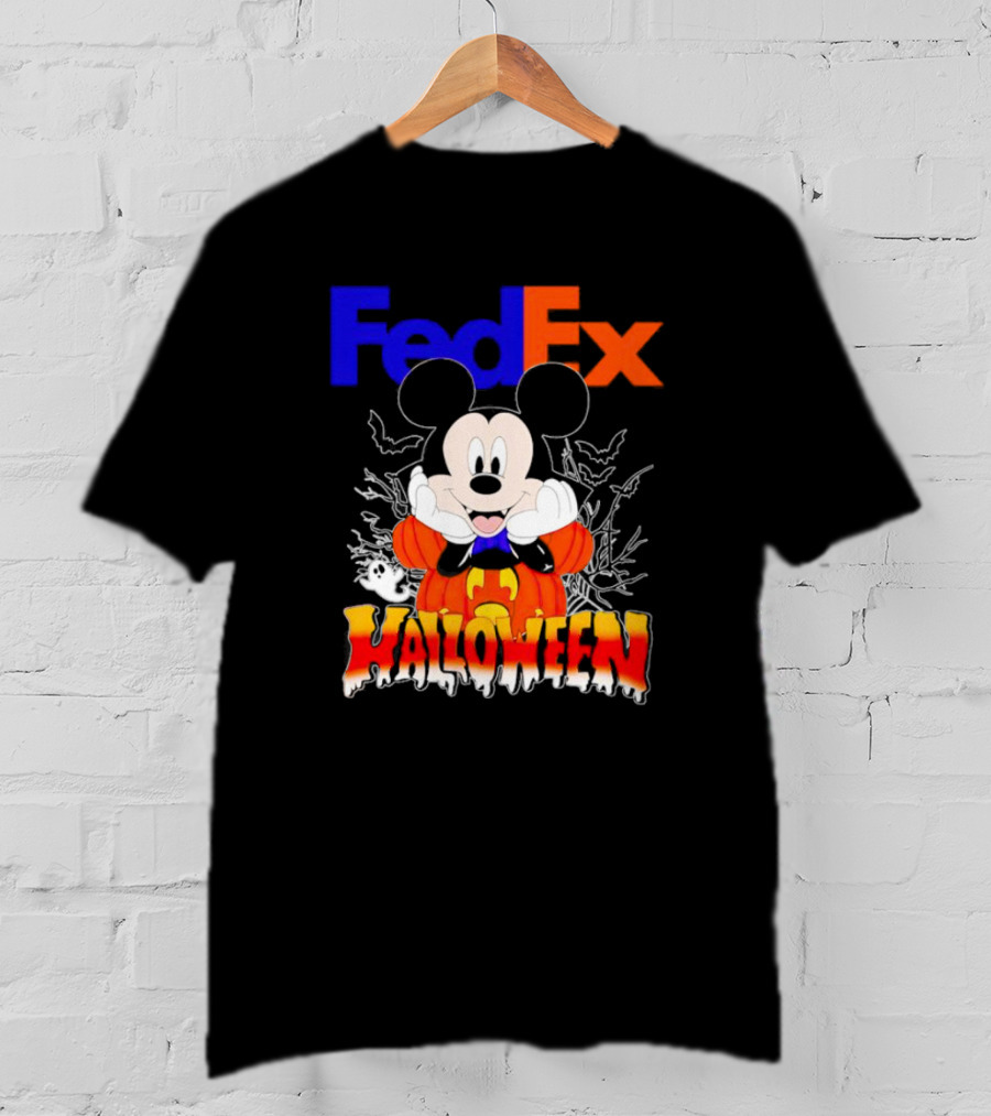 FedEx Mickey Mouse Halloween Pumpkin T-Shirt