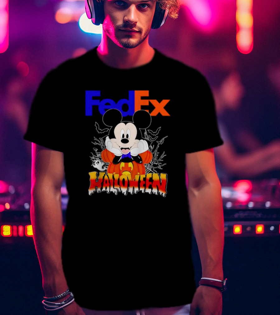 FedEx Mickey Mouse Halloween Pumpkin T-Shirt