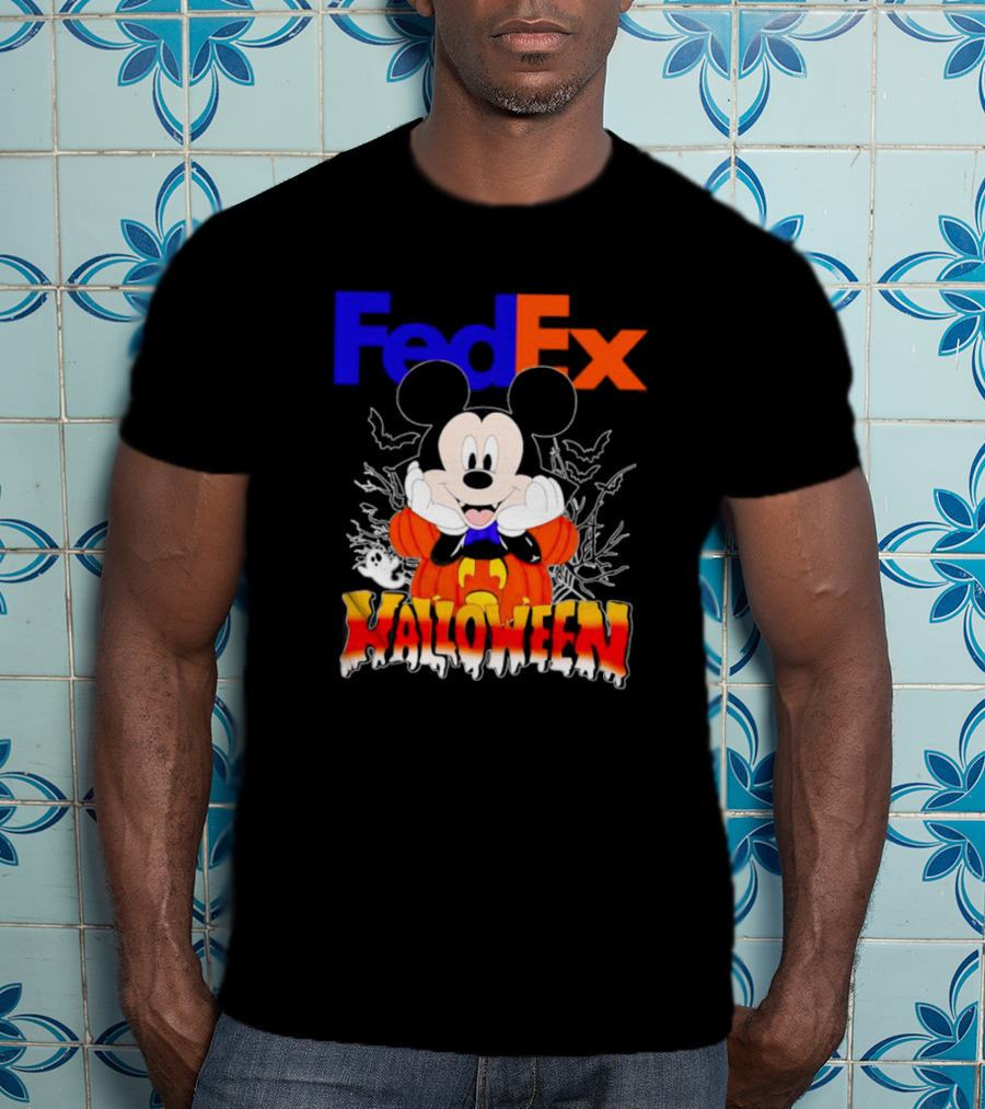 FedEx Mickey Mouse Halloween Pumpkin T-Shirt