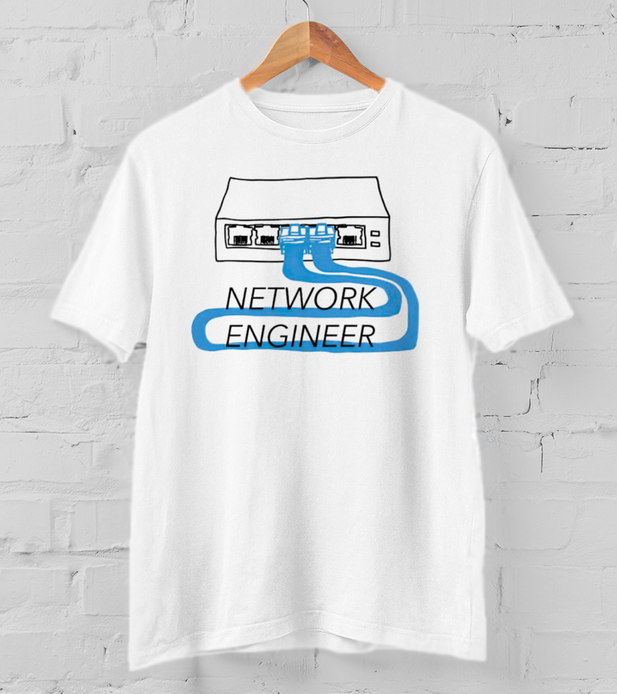 Network Engineer Ethernet Cable Switch Sketch T-Shirt