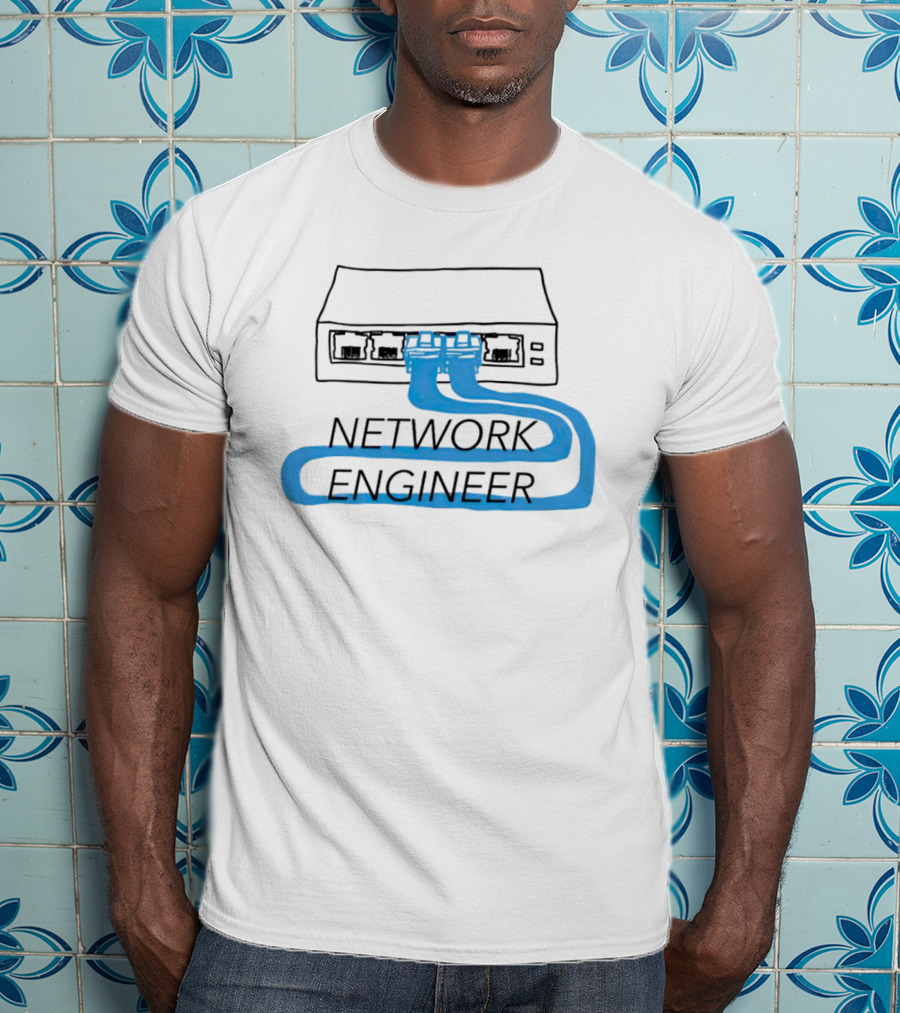Network Engineer Ethernet Cable Switch Sketch T-Shirt