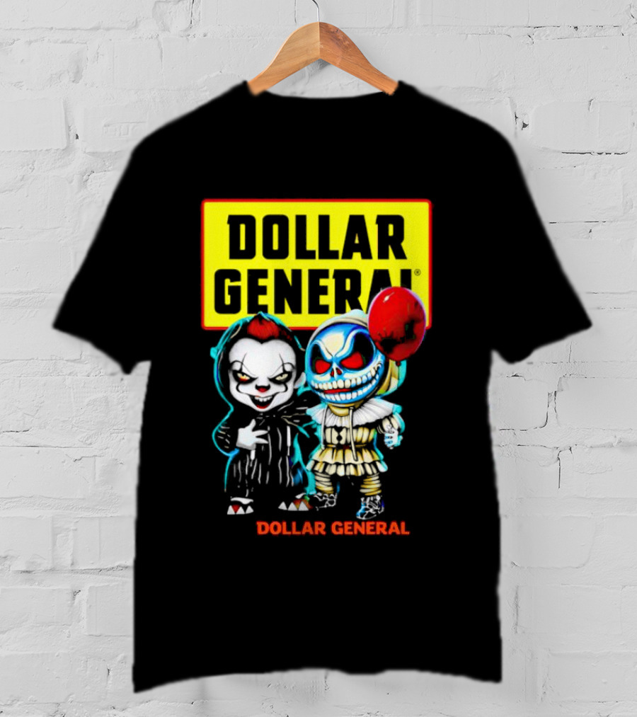 Dollar General Halloween Pennywise And Jack Skellington Crossover T-Shirt