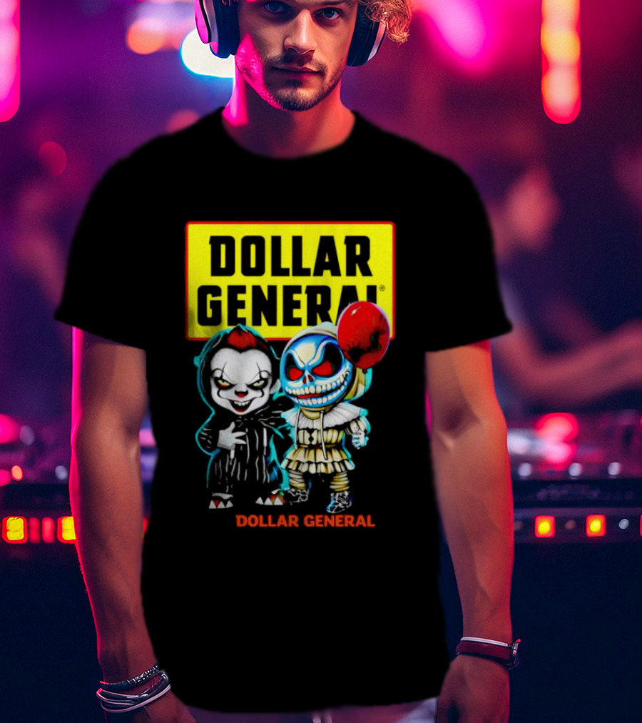 Dollar General Halloween Pennywise And Jack Skellington Crossover T-Shirt