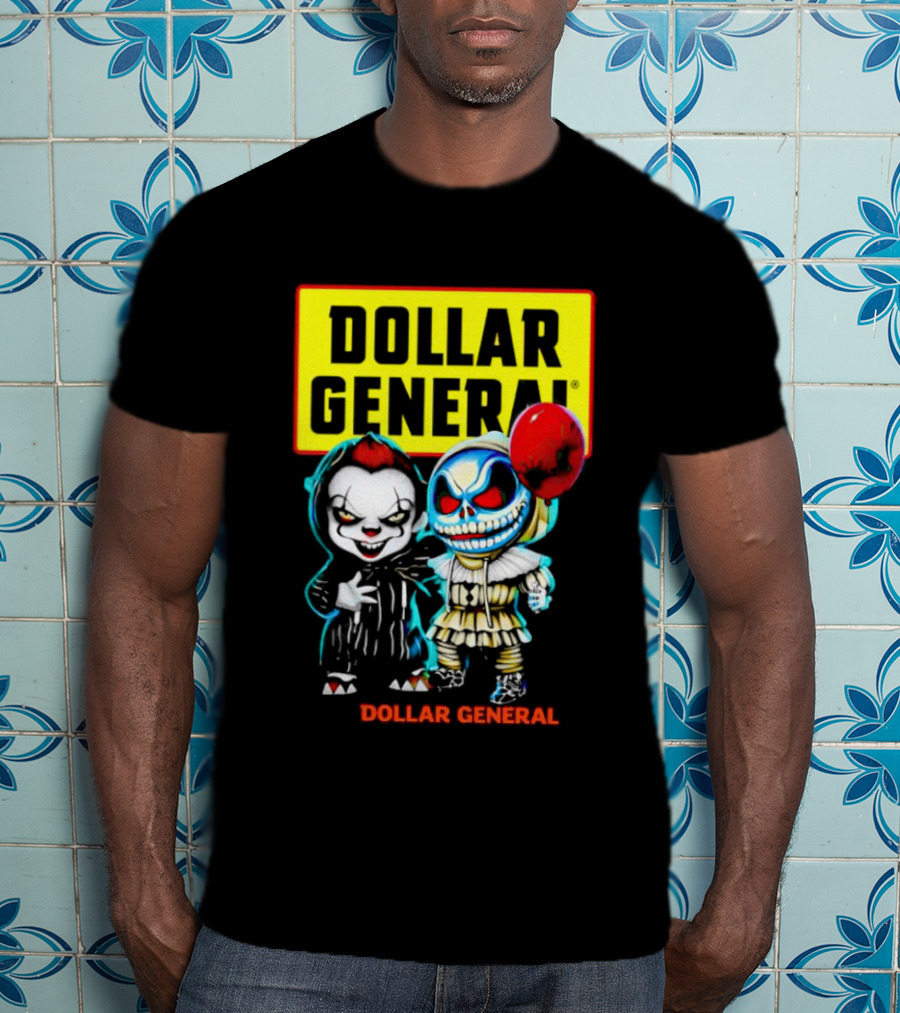 Dollar General Halloween Pennywise And Jack Skellington Crossover T-Shirt