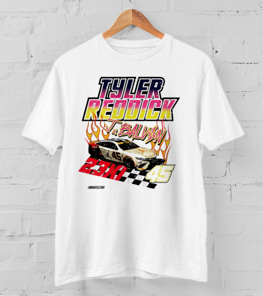 Tyler Reddick J Balvin 23XI Racing NASCAR 45 Flames T-Shirt