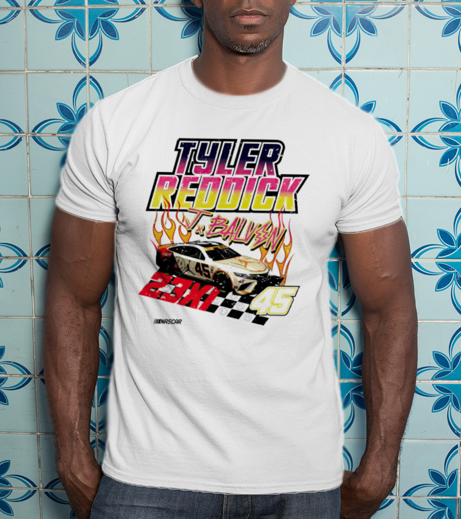 Tyler Reddick J Balvin 23XI Racing NASCAR 45 Flames T-Shirt