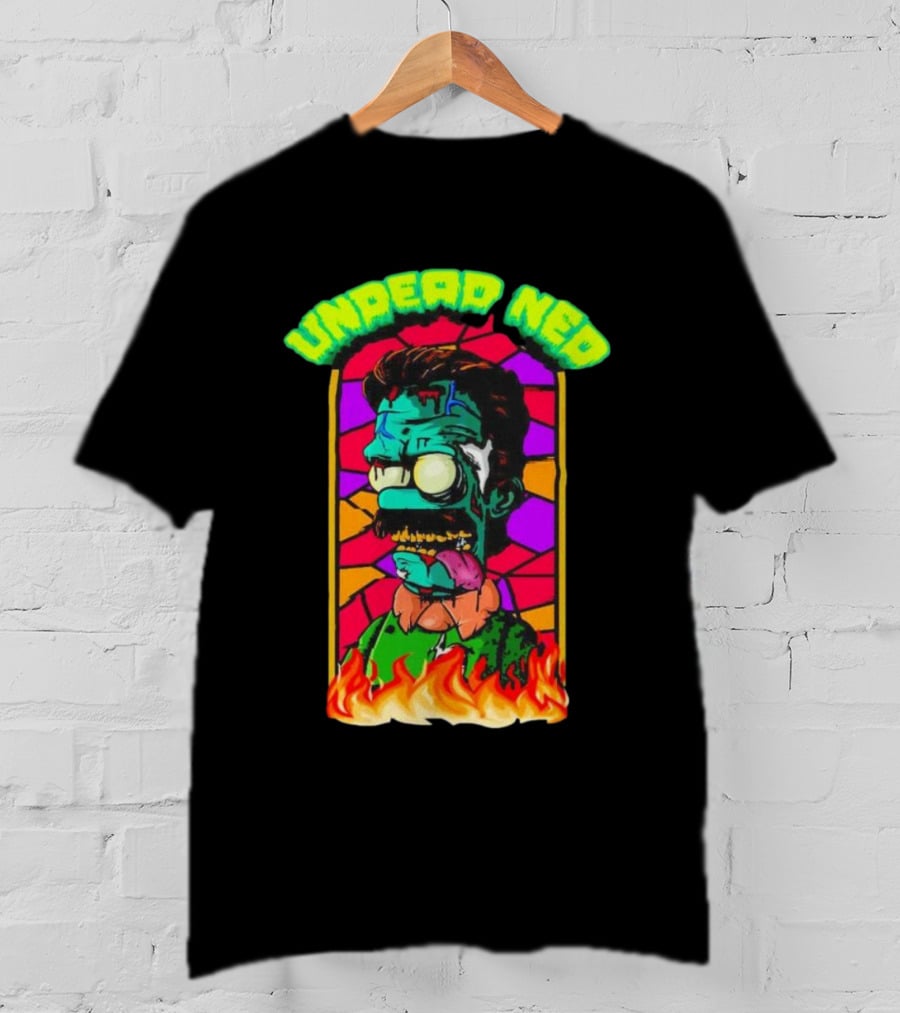 Undead Ned Zombies Flame Cartoon T-Shirt