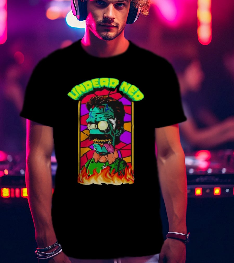 Undead Ned Zombies Flame Cartoon T-Shirt