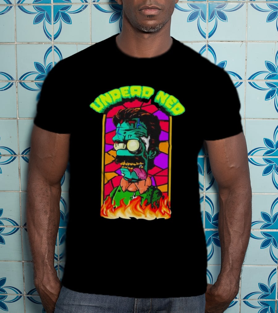 Undead Ned Zombies Flame Cartoon T-Shirt