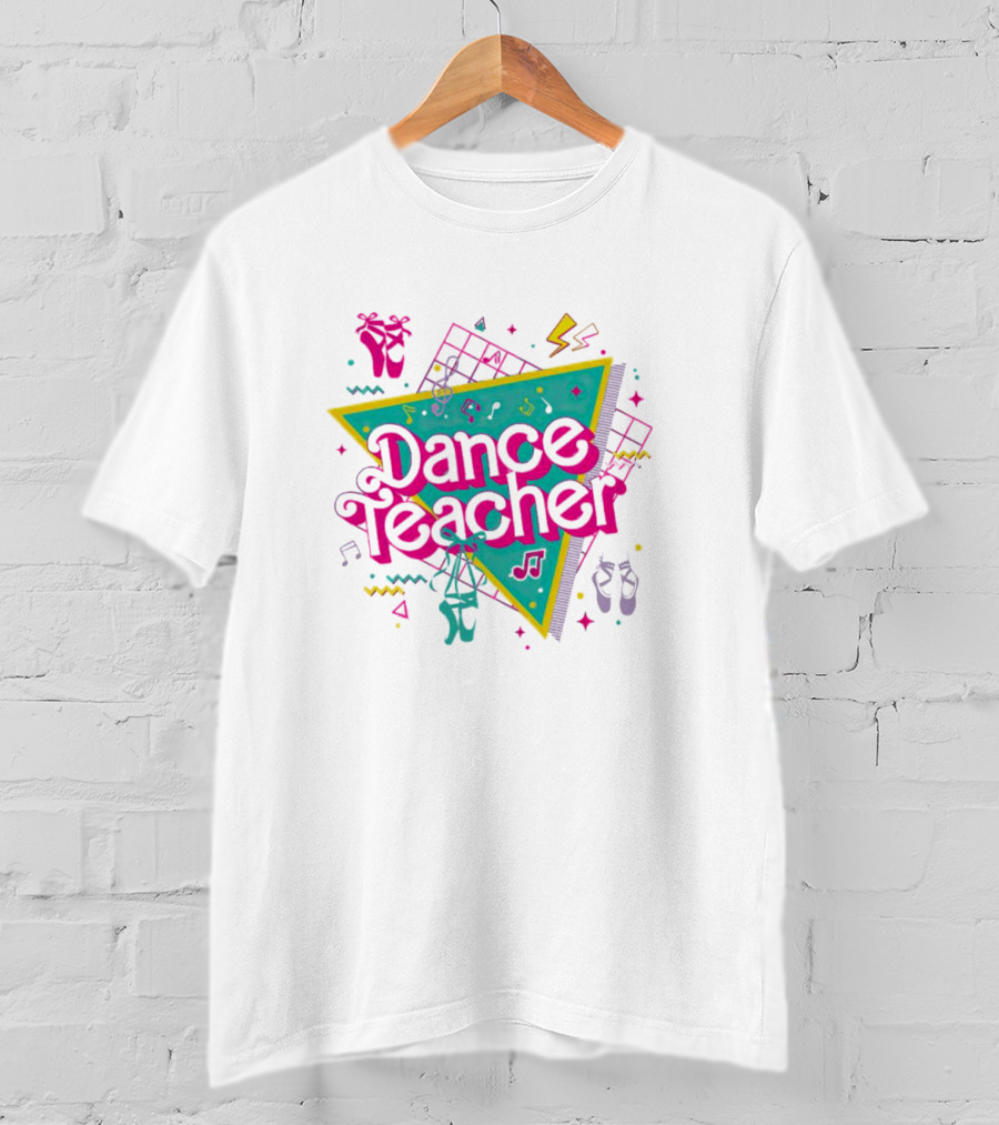 Barbie Dance Teacher Neon 80s Style Vibrant Ballet Elements T-Shirt