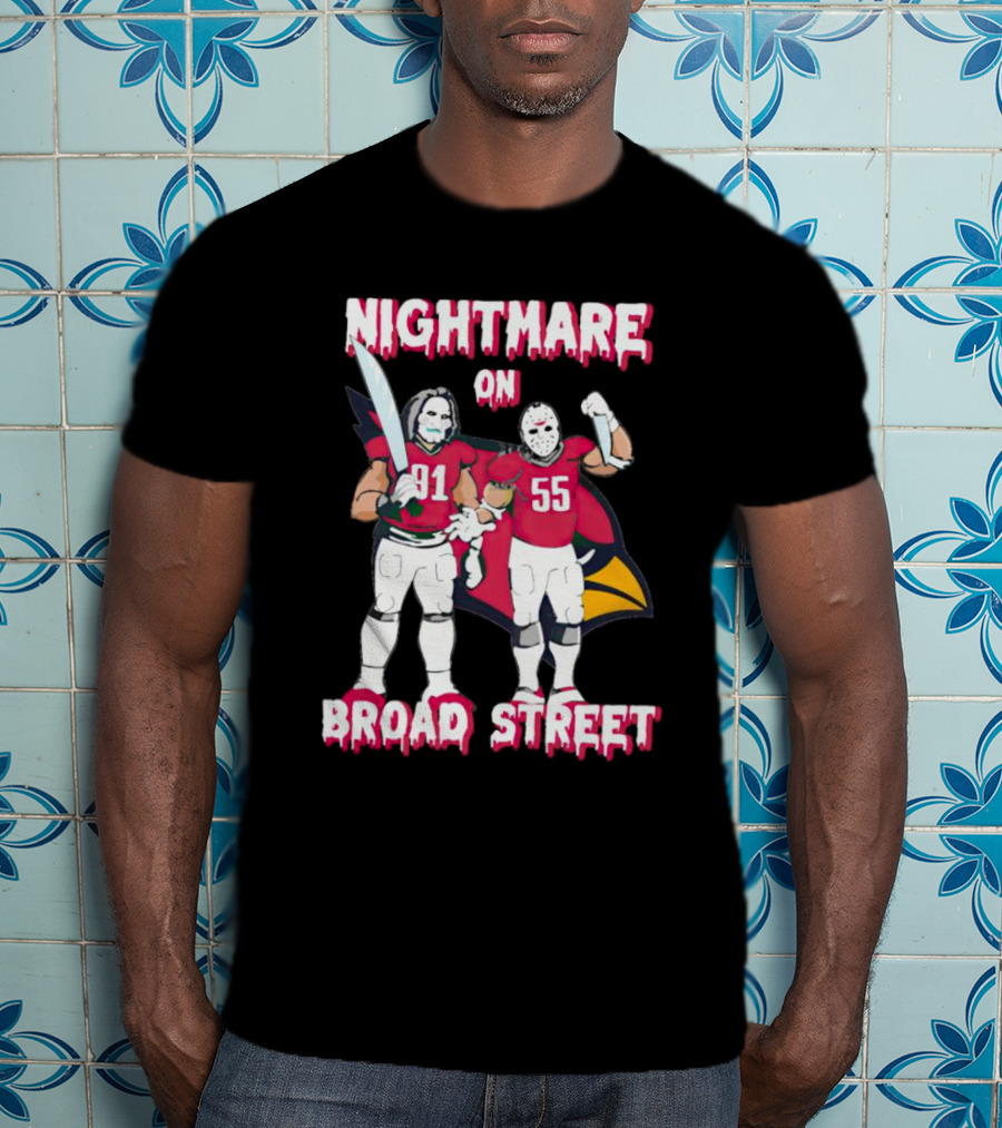 Nightmare On Broad Street Arizona Cardinals Halloween Billy Jason Voorhees T-Shirt