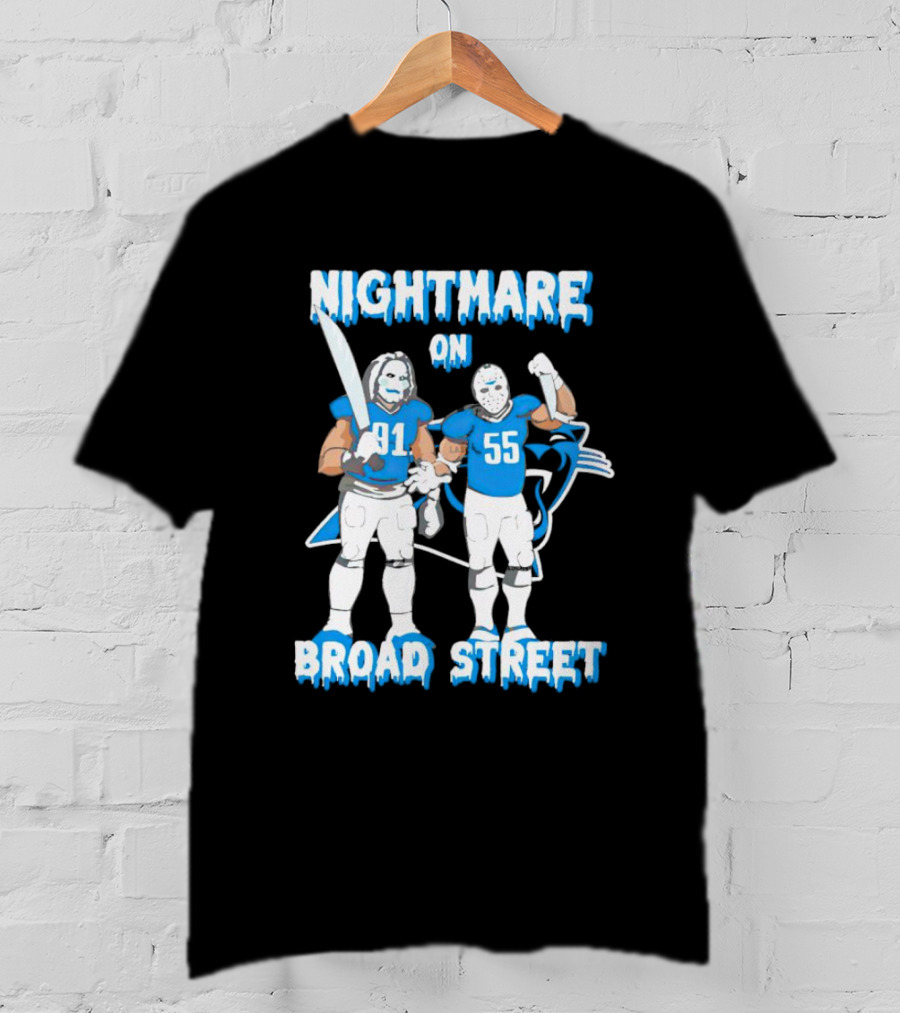 Nightmare On Broad Street 91 55 Carolina Panthers Halloween T-Shirt