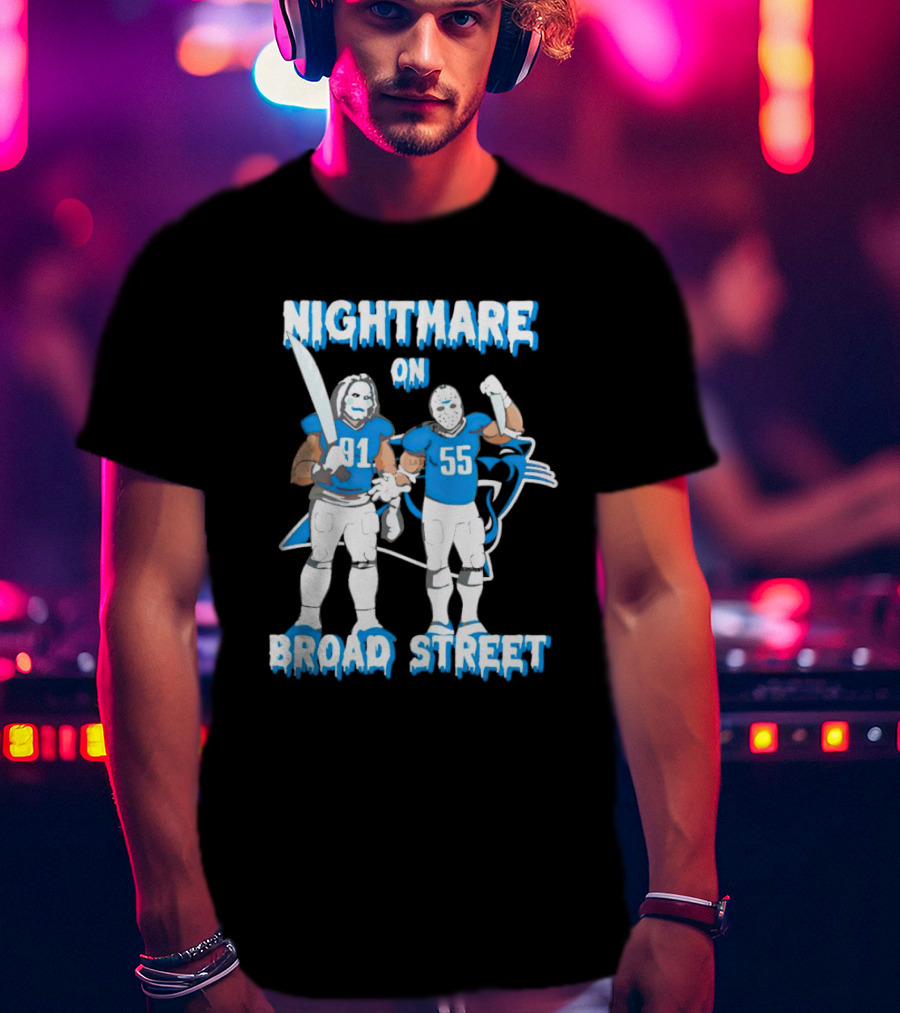Nightmare On Broad Street 91 55 Carolina Panthers Halloween T-Shirt