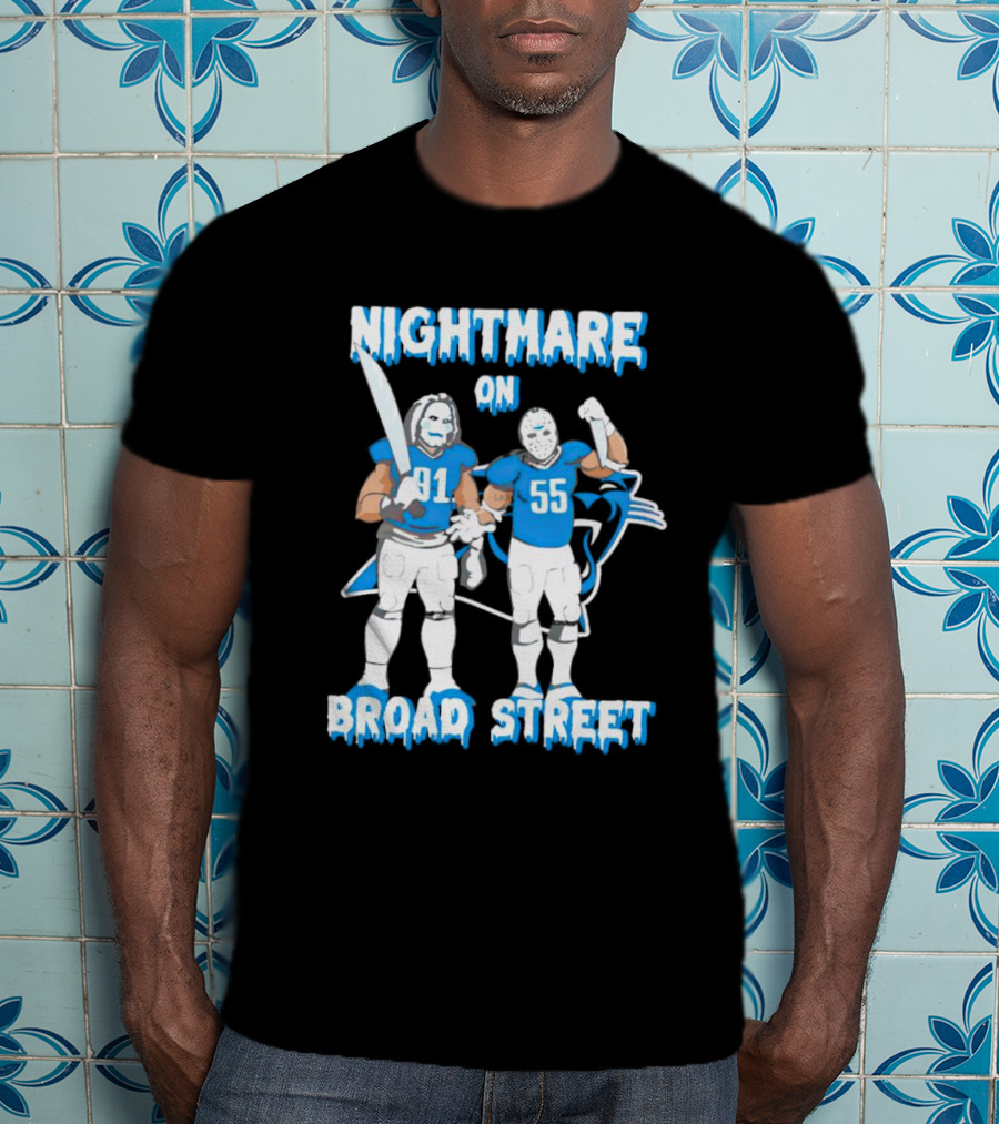 Nightmare On Broad Street 91 55 Carolina Panthers Halloween T-Shirt