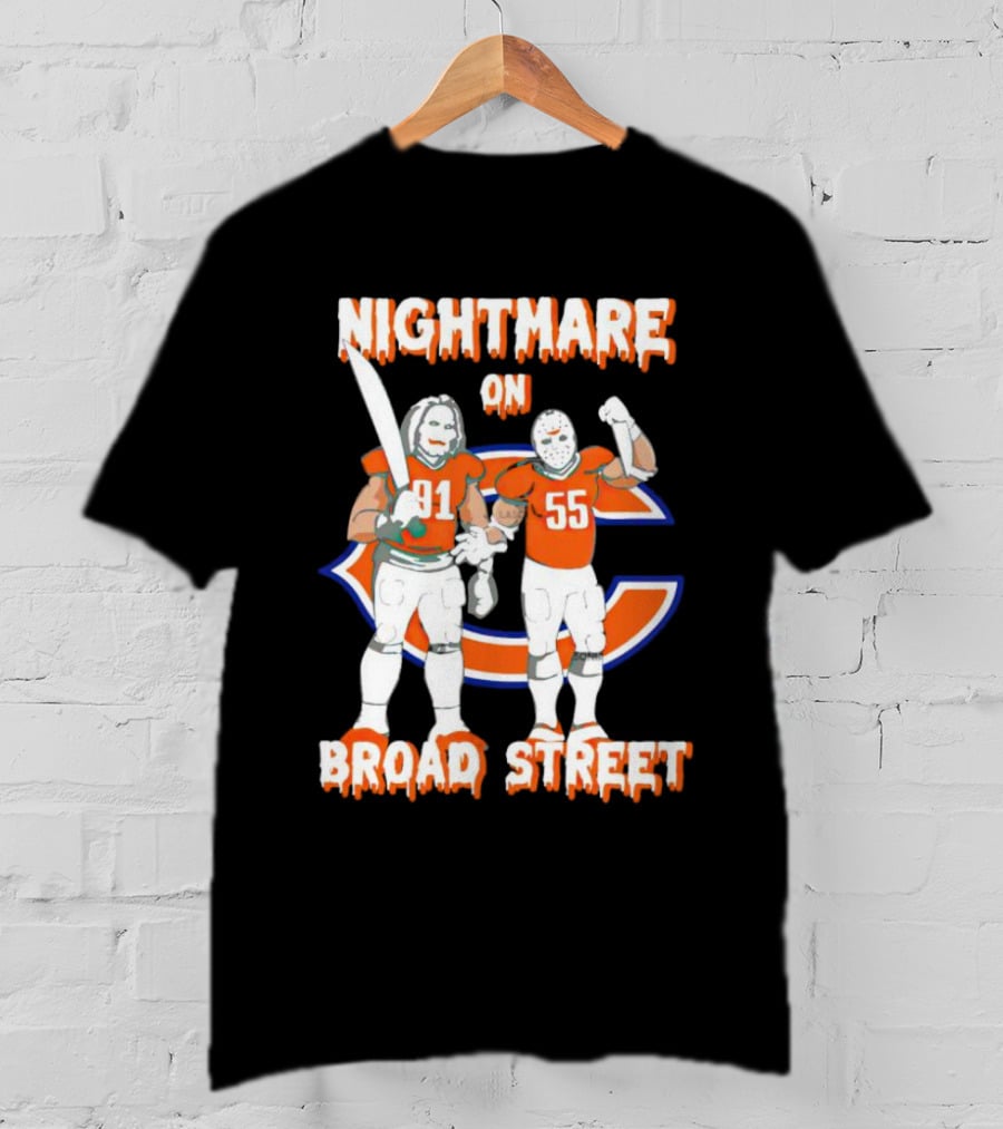 Nightmare On Broad Street Chicago Bears Halloween Jason Voorhees Billy T-Shirt