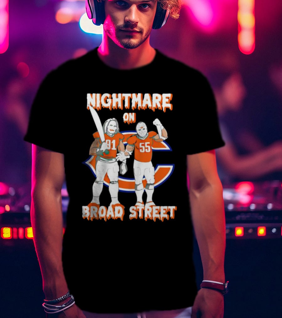 Nightmare On Broad Street Chicago Bears Halloween Jason Voorhees Billy T-Shirt