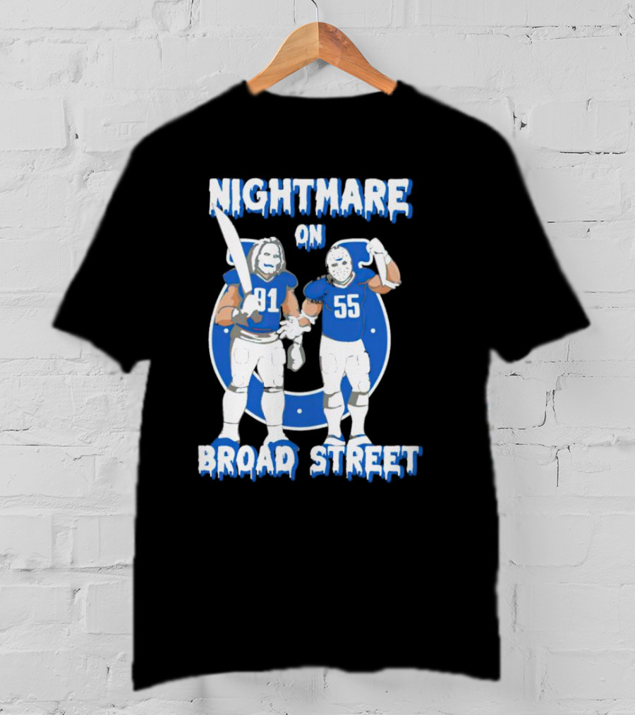 Nightmare On Broad Street Indianapolis Colts 91 55 Jason Voorhees Halloween T-Shirt