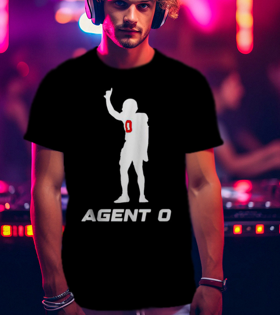 DeMarvion Overshown Agent 0 Football Silhouette Victory Pose T-Shirt