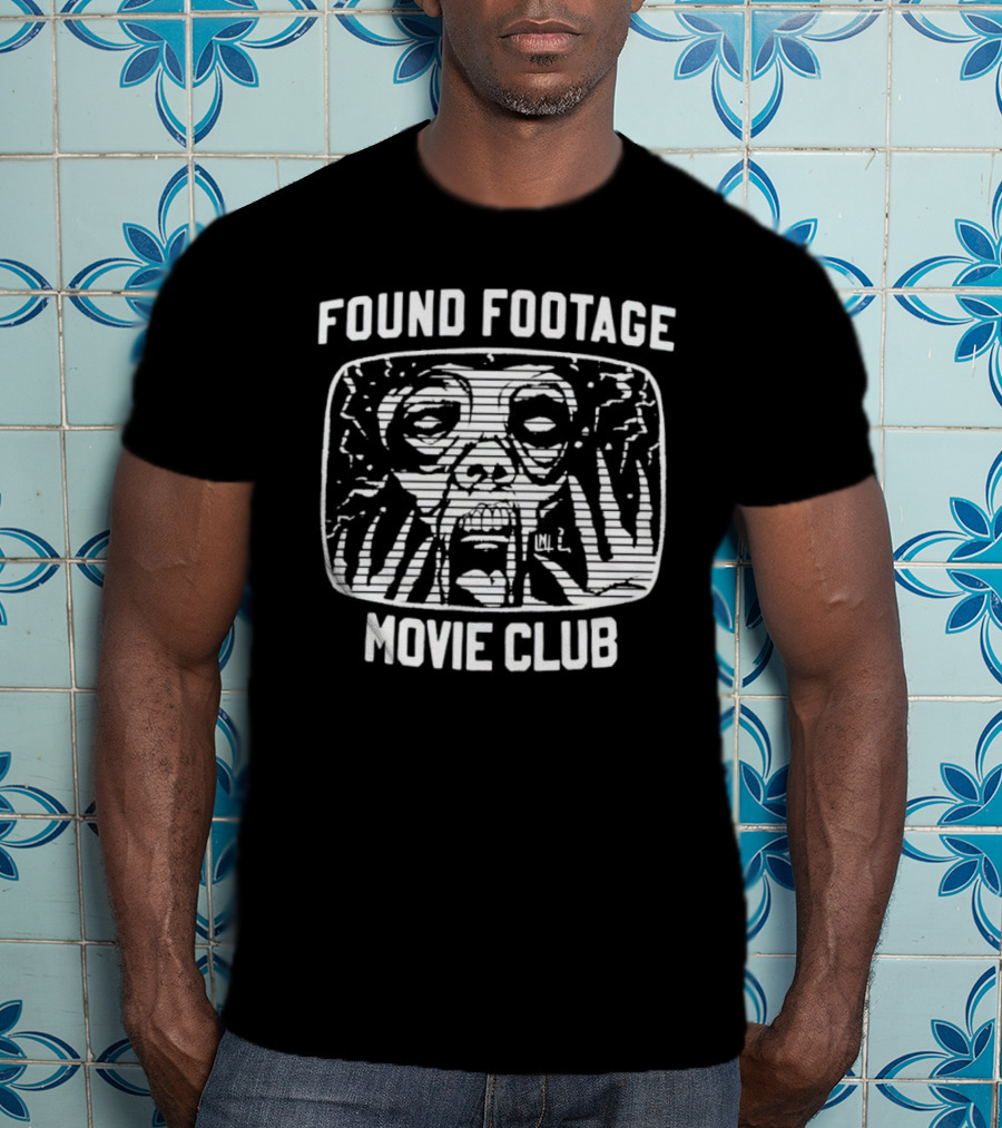 Found Footage Movie Club Distorted Creepy TV Screen Face T-Shirt