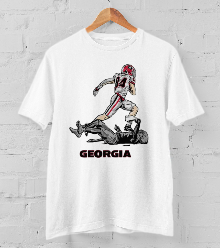 Georgia Football Ladd McConkey 84 Superstar Pose NIL T-Shirt