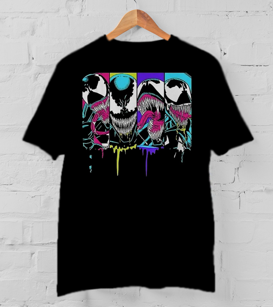 Retro Vintage Venom Symbiote Spider-Man Pop Art Panels T-Shirt