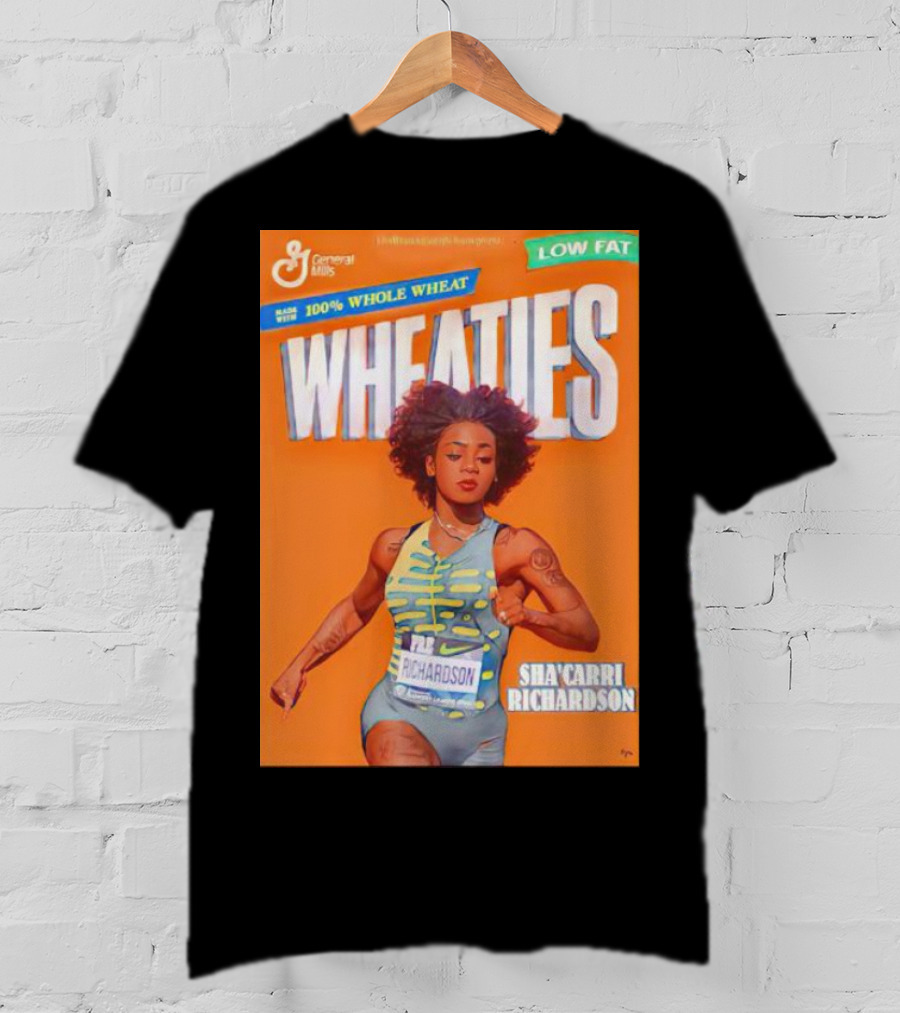 Sha’carri Richardson On Wheaties Box General Mills 100% Whole Wheat Low Fat T-Shirt