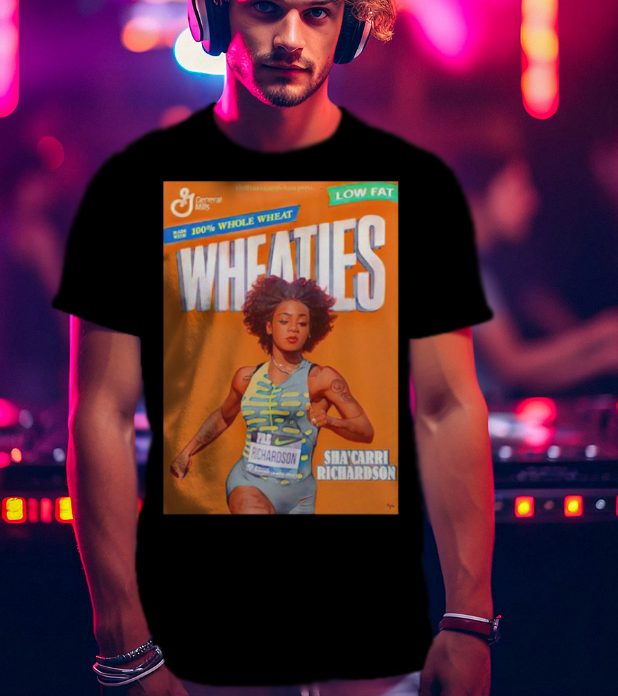Sha’carri Richardson On Wheaties Box General Mills 100% Whole Wheat Low Fat T-Shirt
