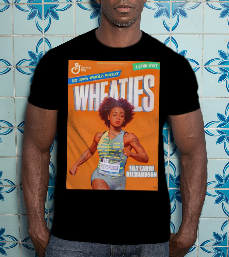 Sha’carri Richardson On Wheaties Box General Mills 100% Whole Wheat Low Fat T-Shirt