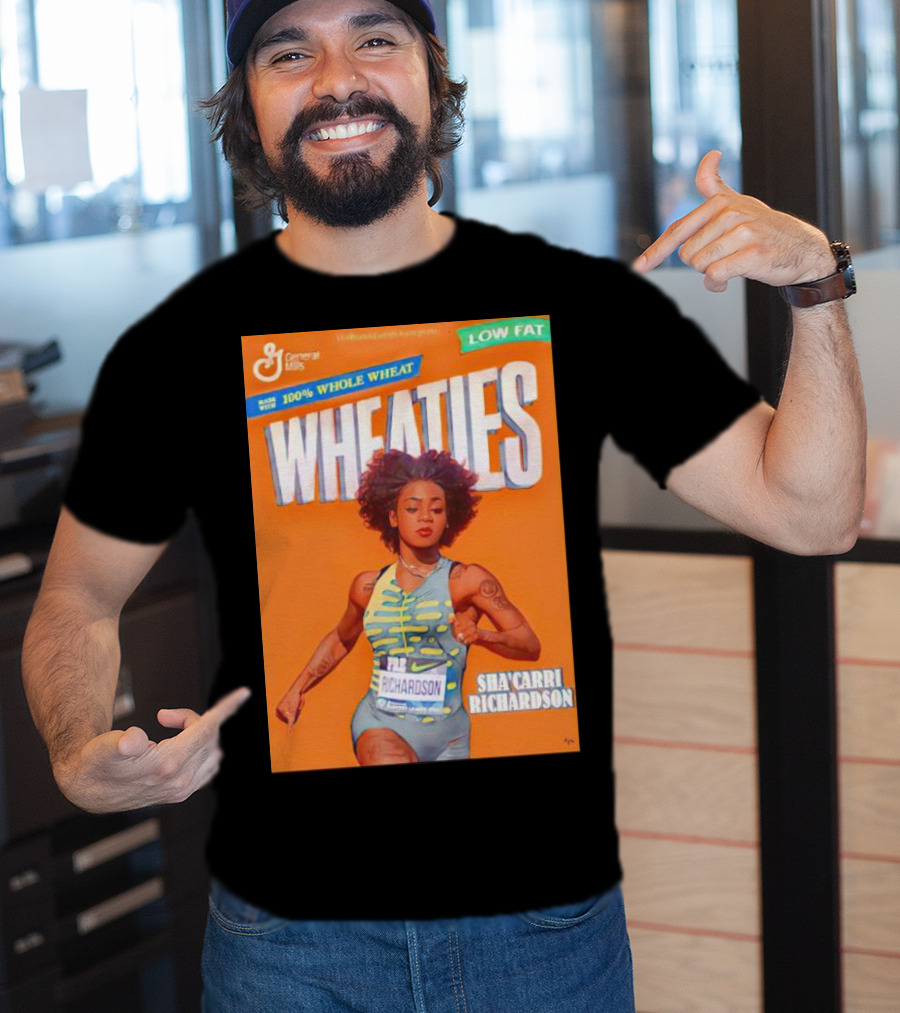 Sha’carri Richardson On Wheaties Box General Mills 100% Whole Wheat Low Fat T-Shirt