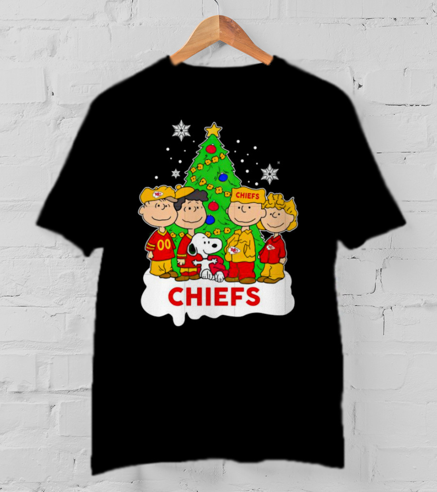 Peanuts Characters Chiefs Christmas Tree T-Shirt