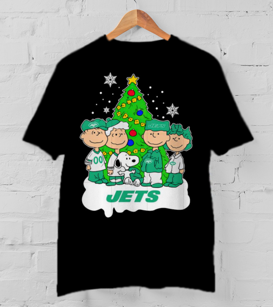 Peanuts Characters Jets Christmas Tree Holiday T-Shirt